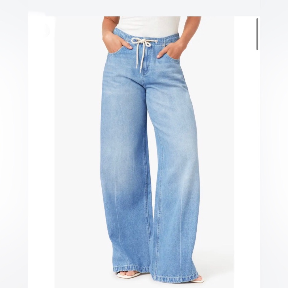 $119 HABITUAL Wide Leg JADE Drawstring Waist Cast Off Jeans Sz 4 27